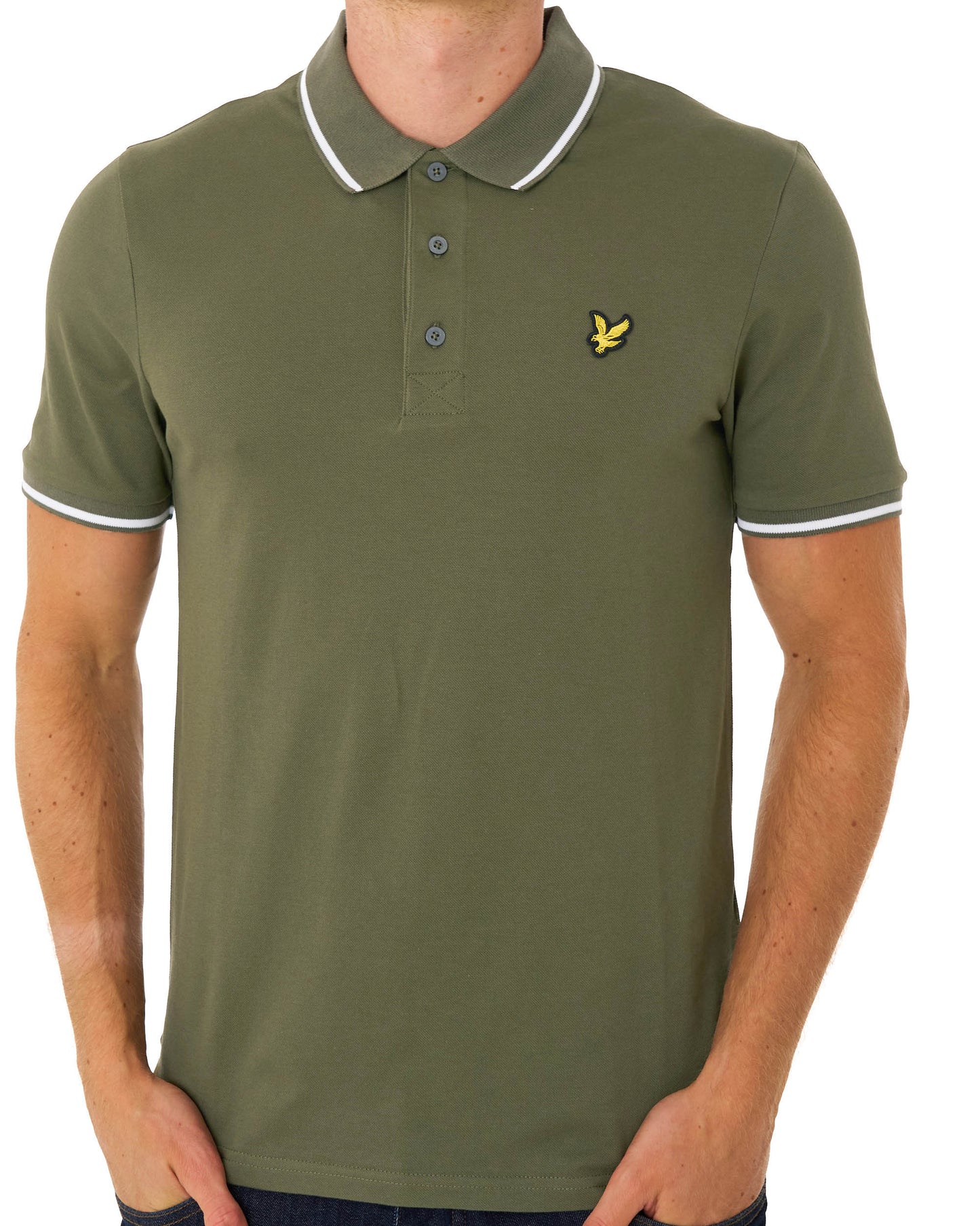 Lyle & Scott Tipped Polo Shirt Olive Green