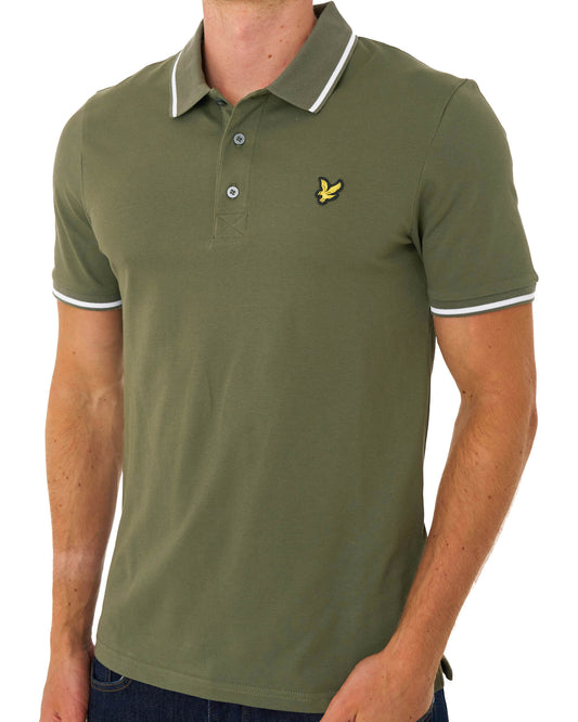 Lyle And Scott Lyle & Scott Tipped Polo Shirt Olive Green