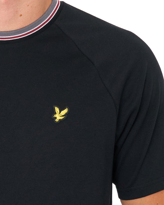 Lyle And Scott Lyle & Scott Tipped Track T Shirt Jet Black