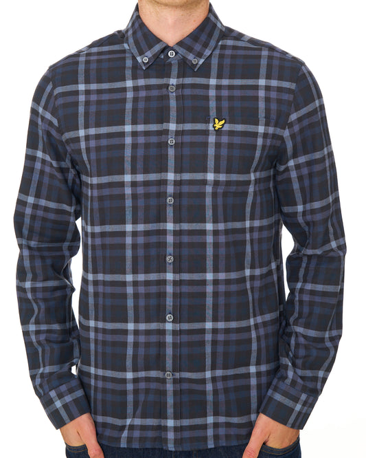 Lyle And Scott Lyle & Scott Tonal Check Shirt Dark Navy