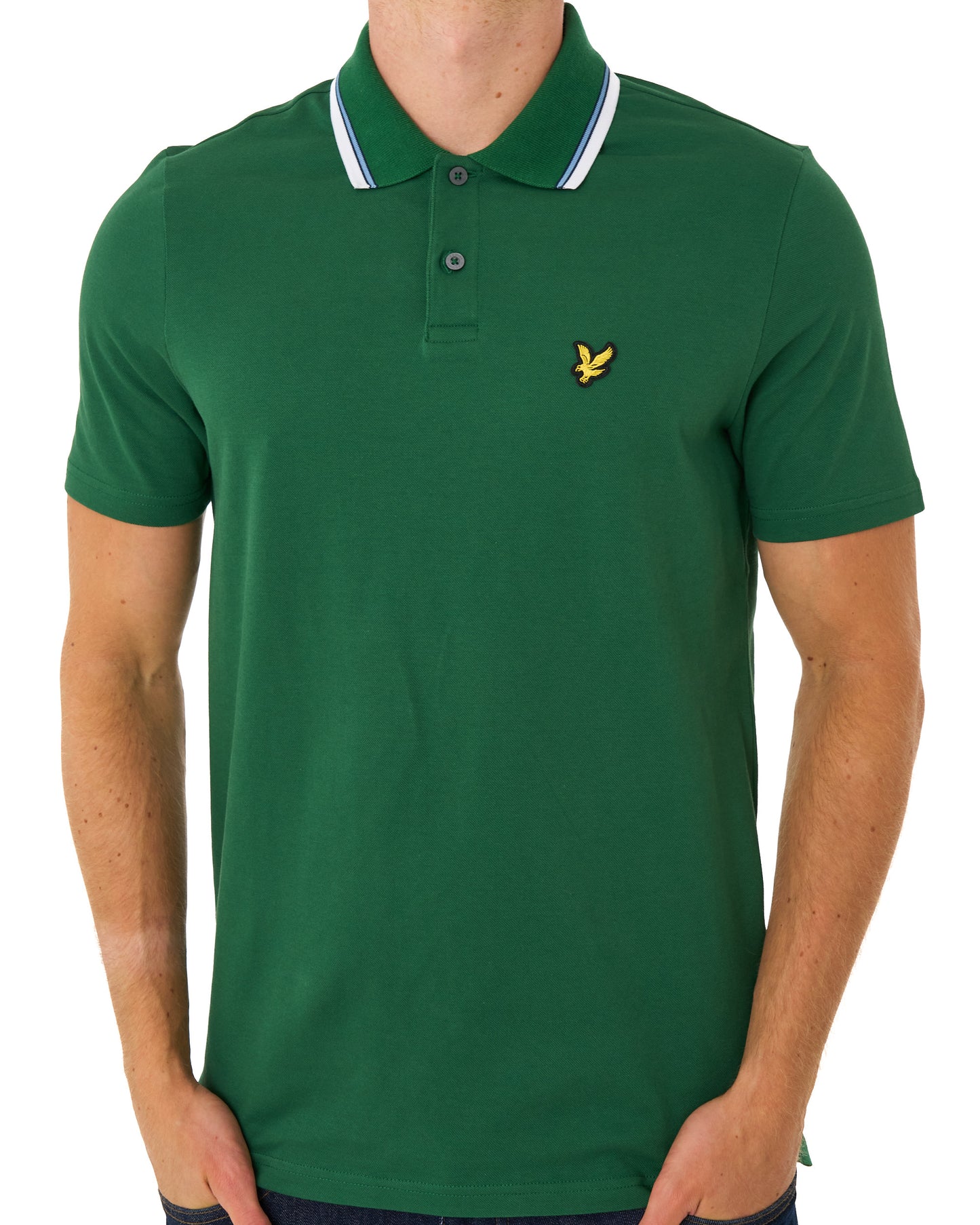 Lyle & Scott Track Tipped Polo Shirt Clover Green