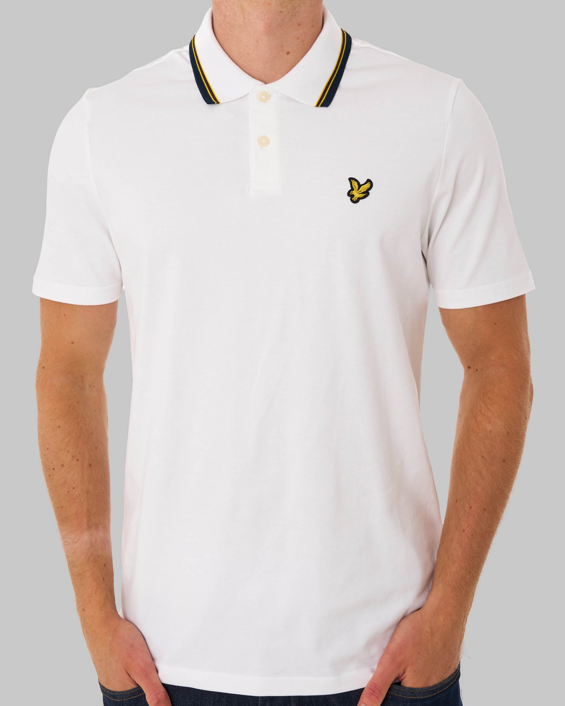 Lyle & Scott Track Tipped Polo Shirt White