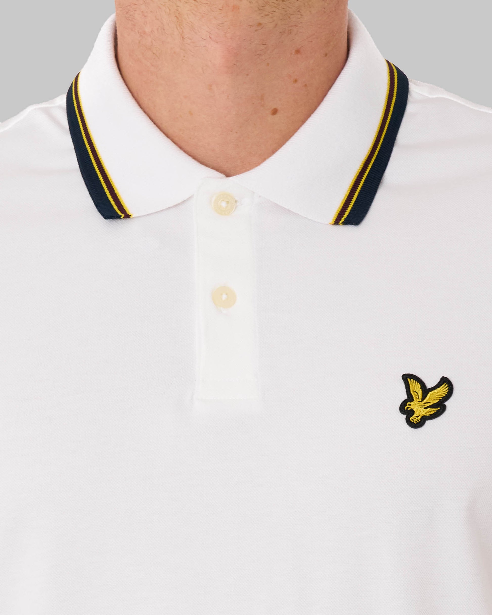 Lyle & Scott Track Tipped Polo Shirt White