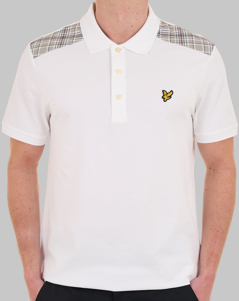 Lyle & Scott Polohemd mit Karomuster, Weiß
