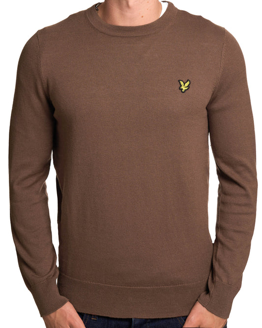 Lyle And Scott Lyle & Scott Cotton Merino Crew Jumper Sepia Brown