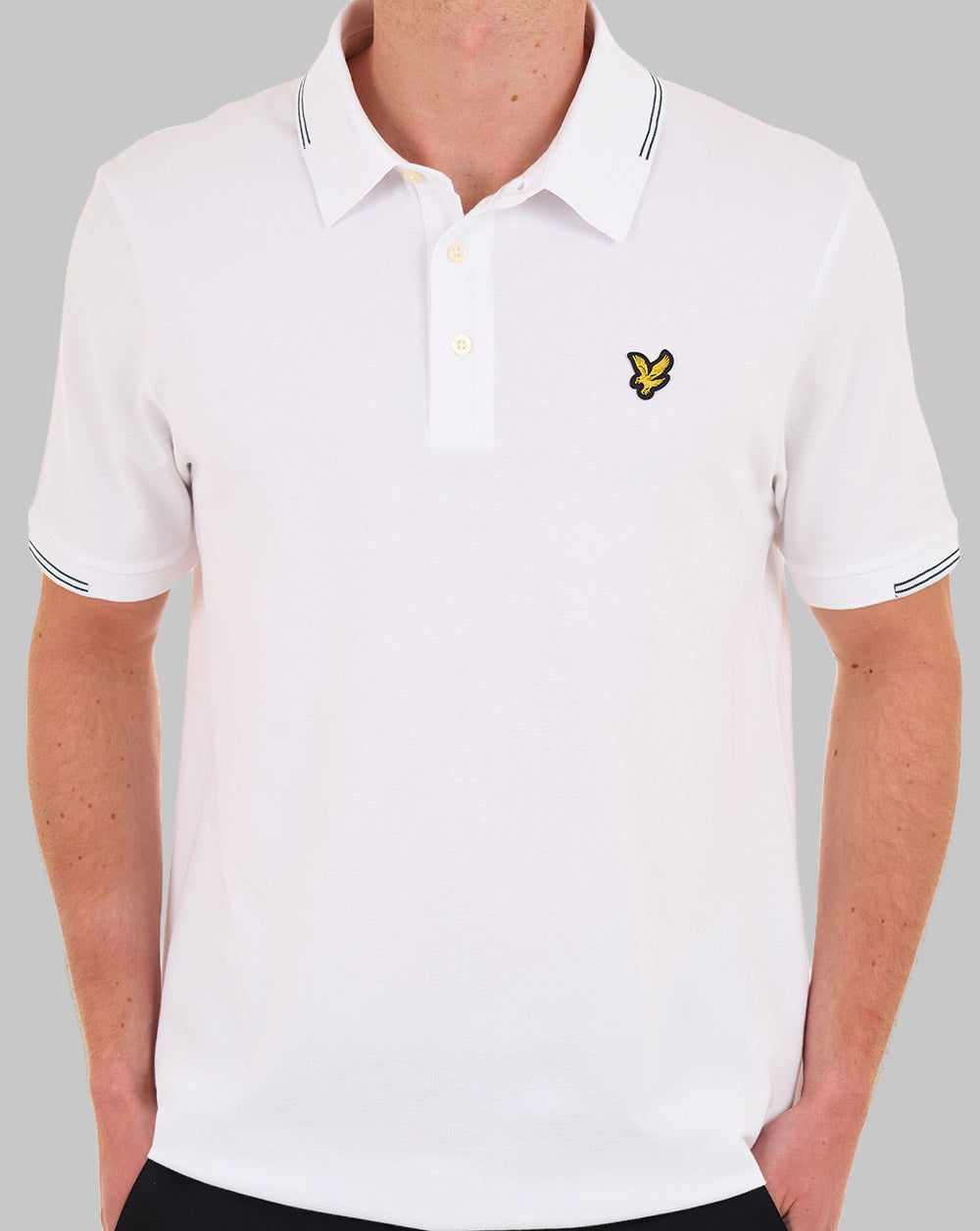Lyle & Scott Poloshirt mit feinen Spitzen, Weiß