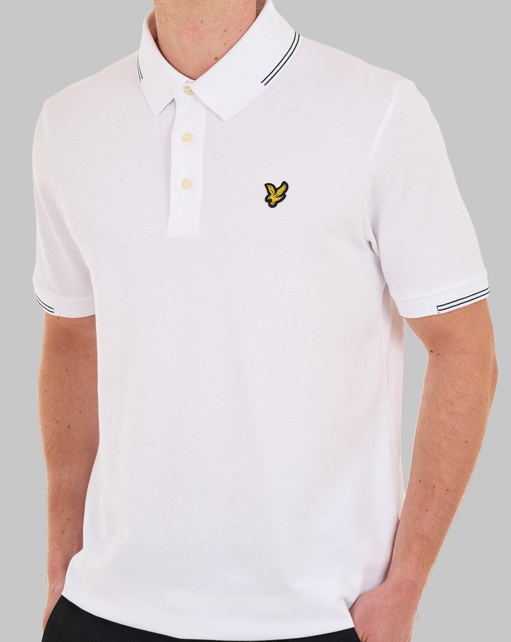 Lyle & Scott Poloshirt mit feinen Spitzen, Weiß