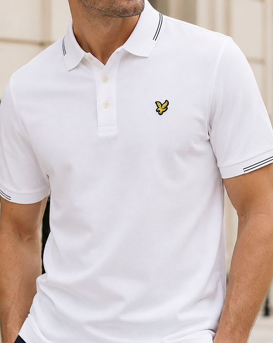 Lyle And Scott Lyle & Scott Poloshirt mit feinen Spitzen, Weiß