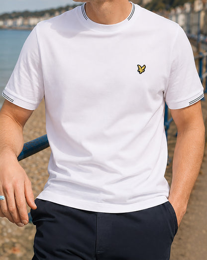 Lyle & Scott Fine Tipped T-Shirt Weiß