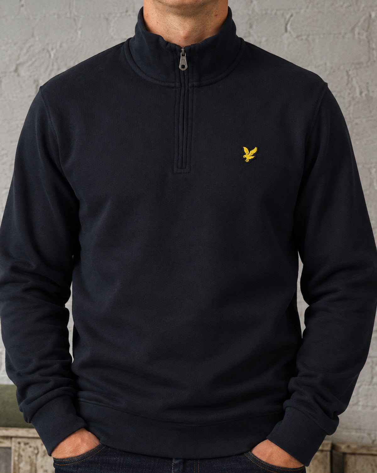 Lyle &amp; Scott – Sweatshirt mit 1/4-Reißverschluss, Marineblau