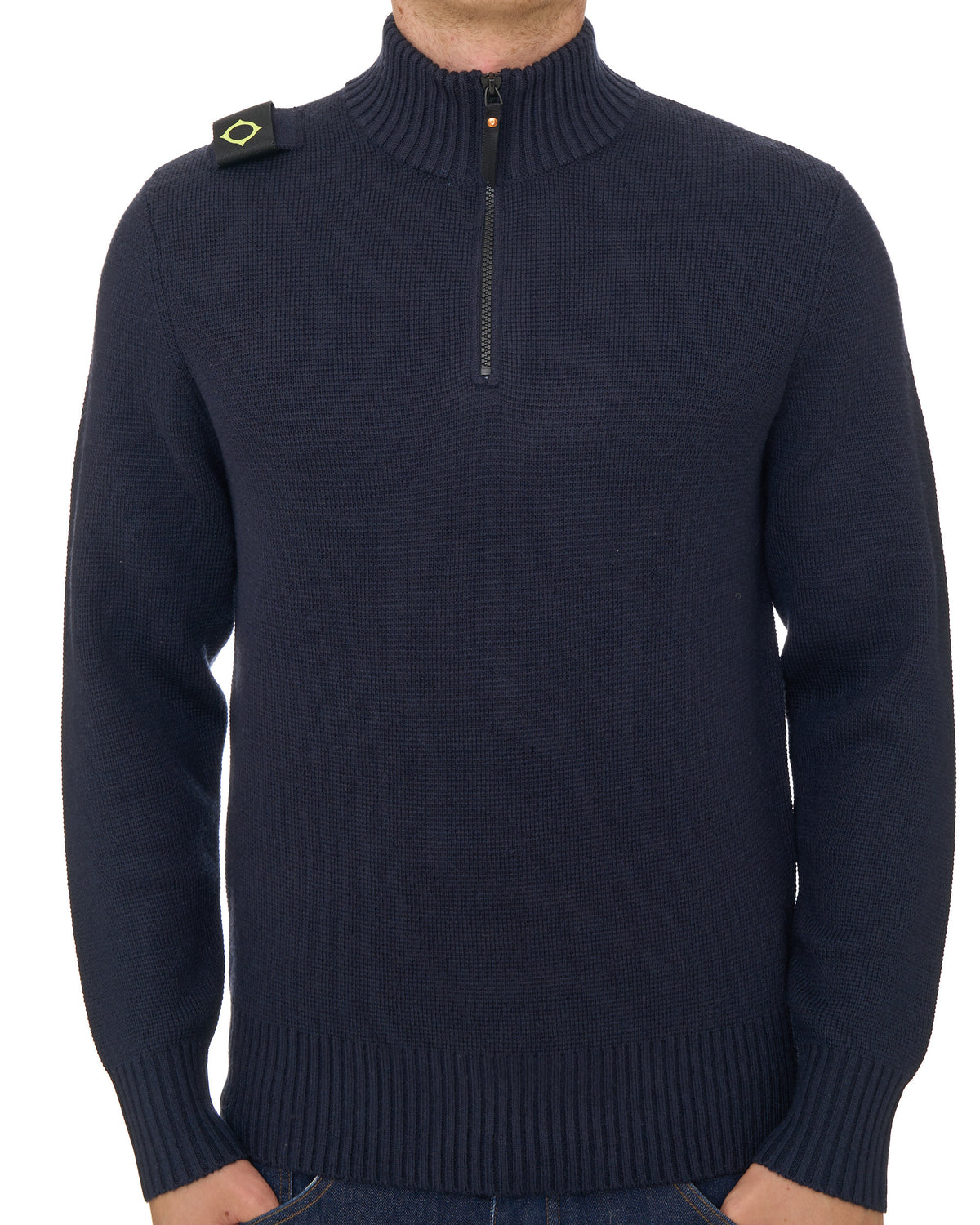 MA.STRUM Sarl 1/4 Knitted Jumper Dark Navy