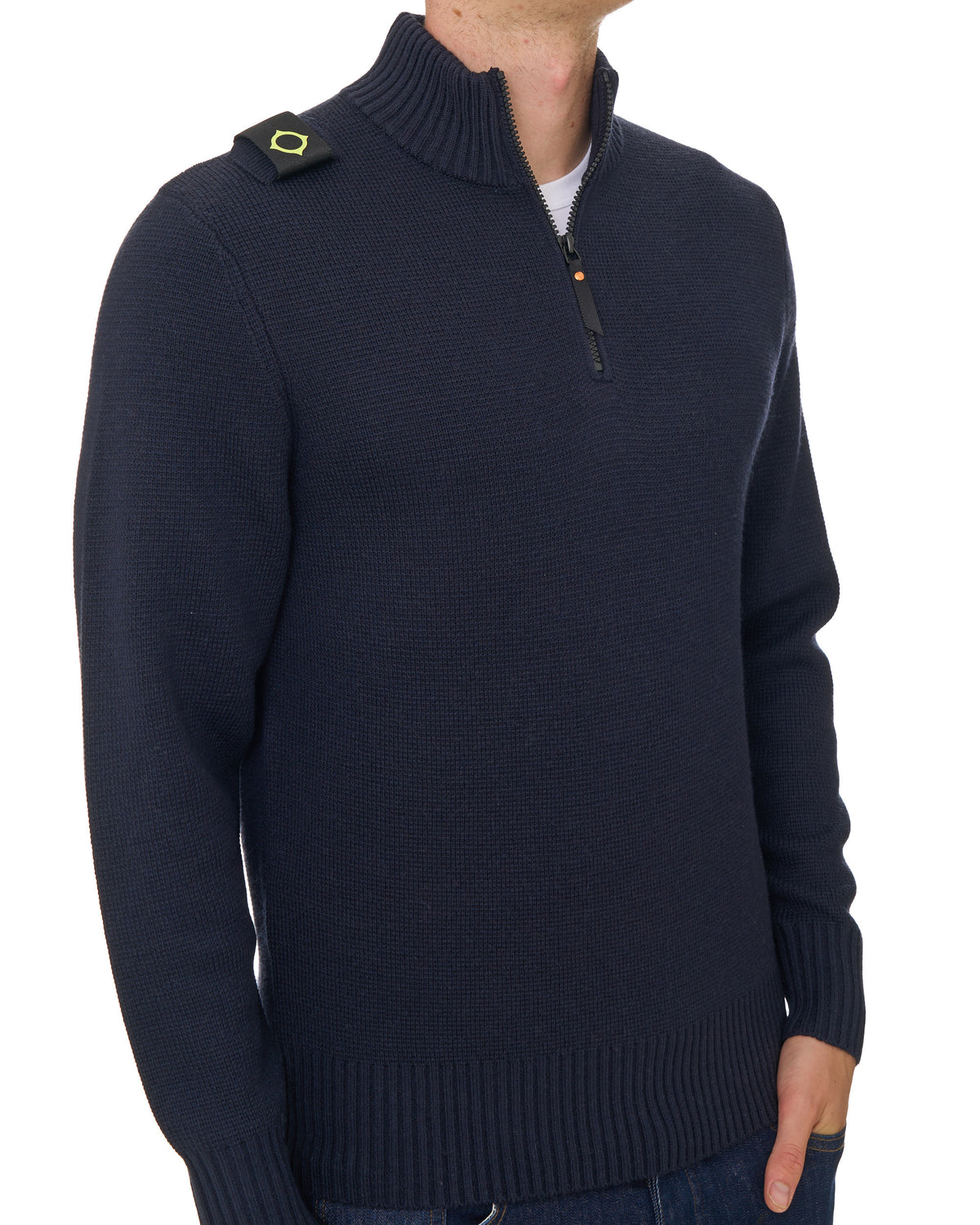 MA.STRUM Sarl 1/4 Knitted Jumper Dark Navy