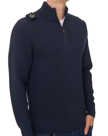 MA.STRUM Sarl 1/4 Knitted Jumper Dark Navy