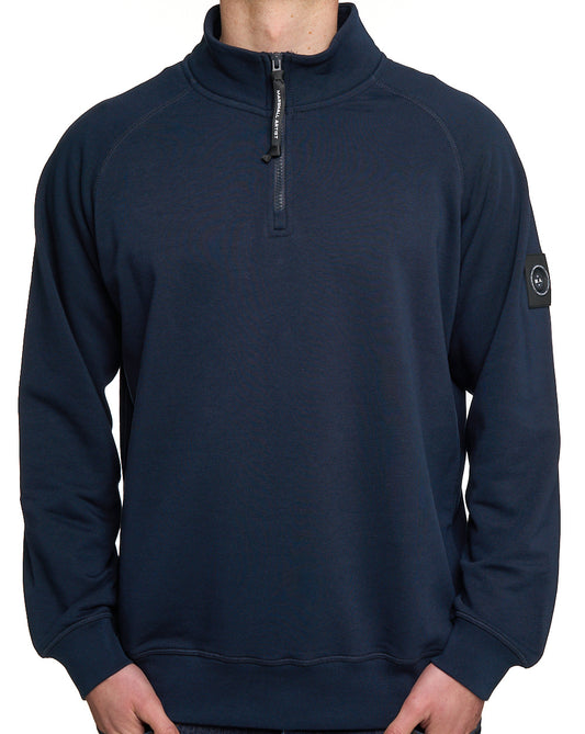 Marshall Artist Siren Sweatshirt mit Viertelreißverschluss, Marineblau