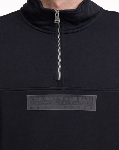 Napapijri Box Logo Quarter Zip Sweatshirt Black Beauty