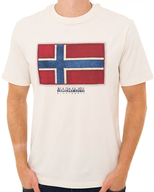 Napapijri Napapijri Tiki Flag T Shirt White Whisper