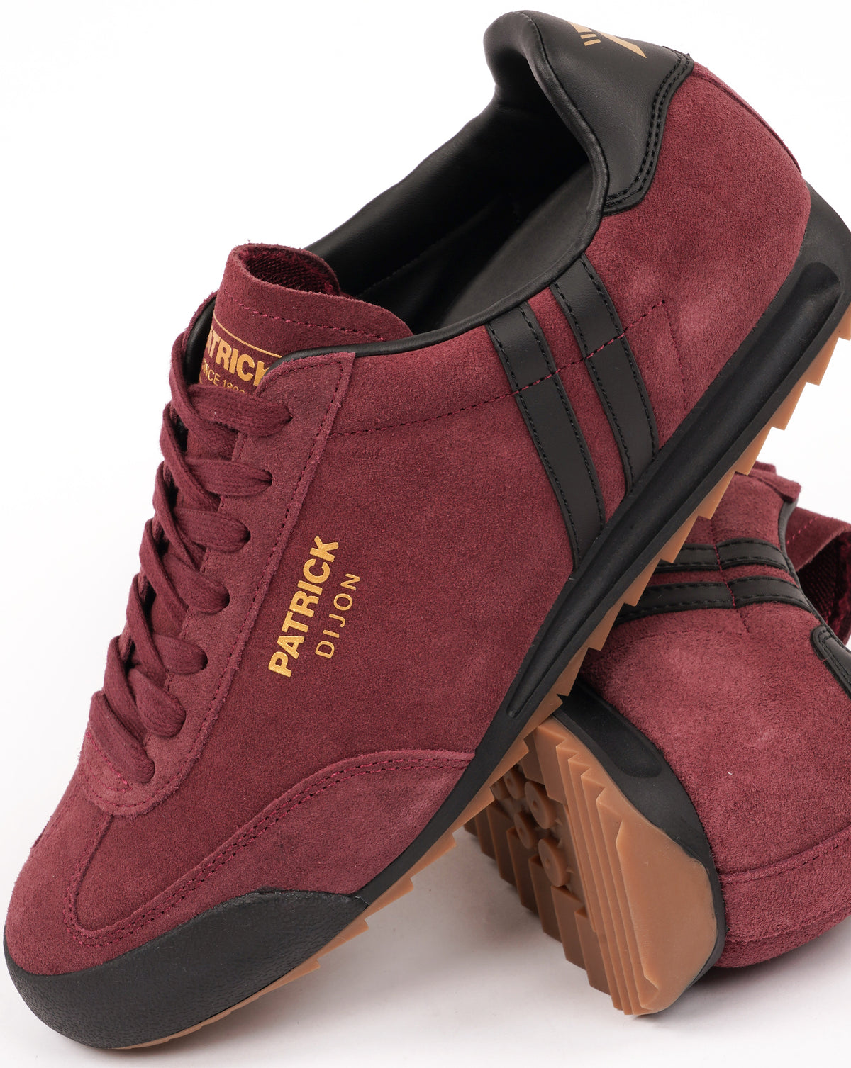 Patrick Dijon Trainers Burgundy/Black