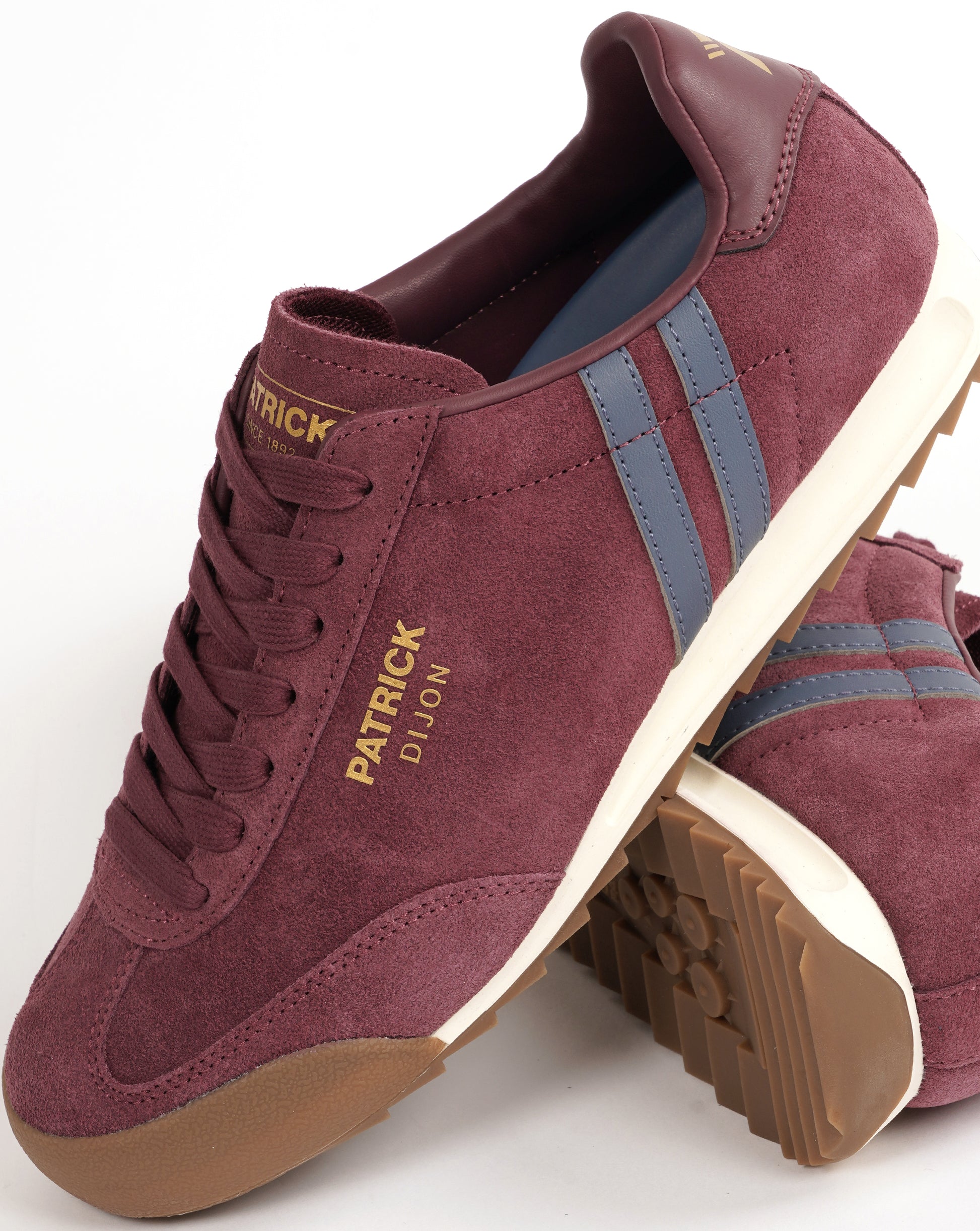 Patrick Dijon Trainers Burgundy/Blue