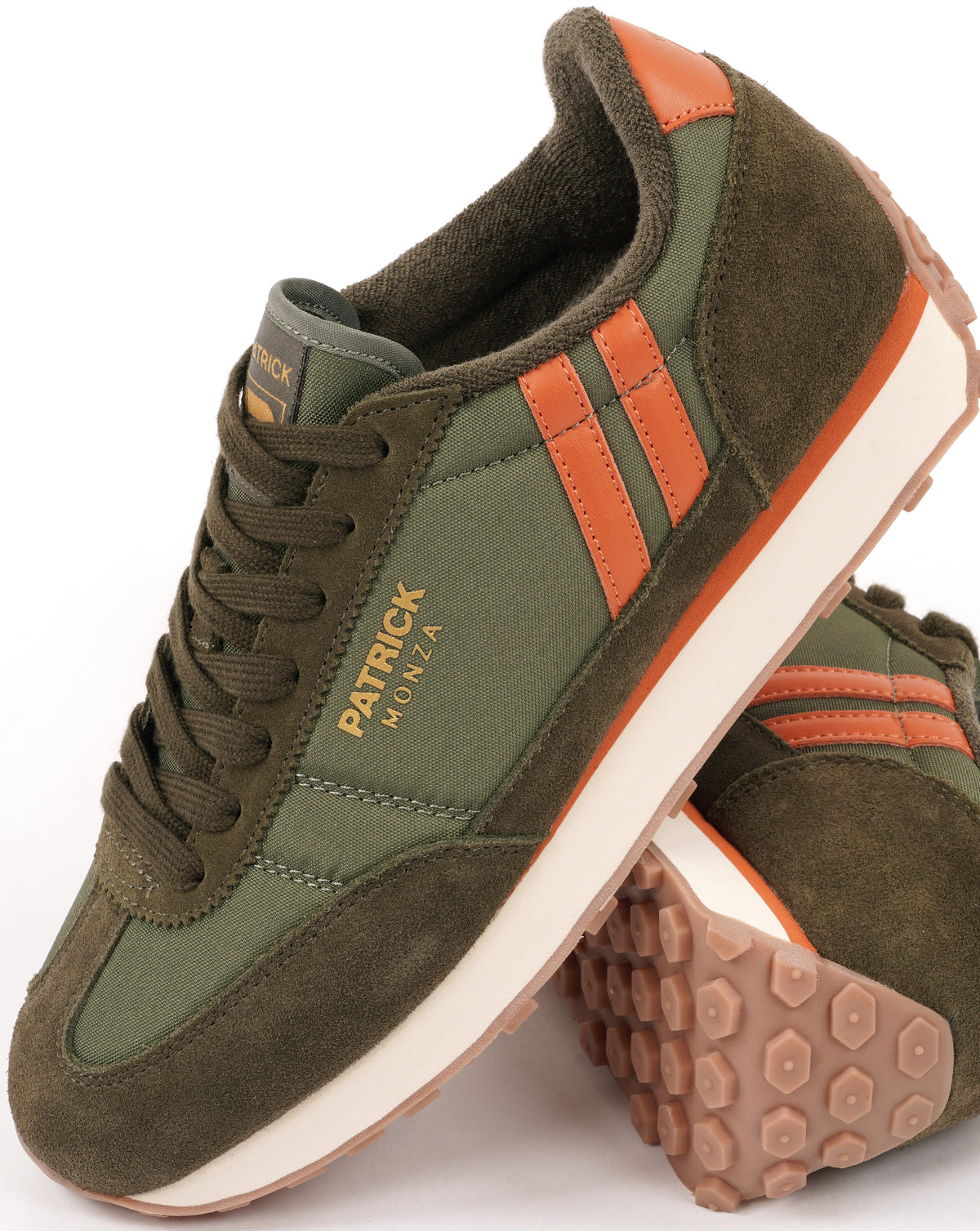 Patrick Monza Trainers Khaki/Orange