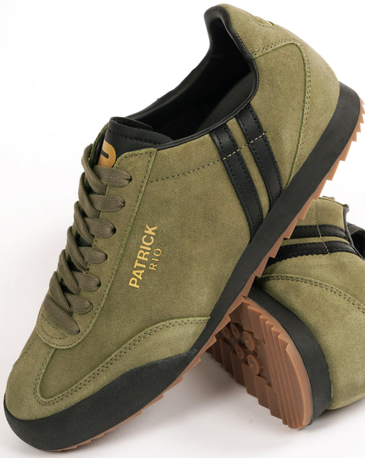 Patrick Patrick Rio Suede Trainers Olive Green/Black