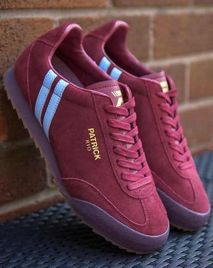 Patrick Rio Sneaker Weinrot/Himmelblau