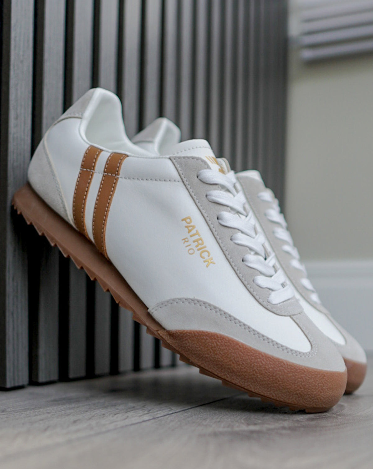 Patrick Rio Trainers White Tan