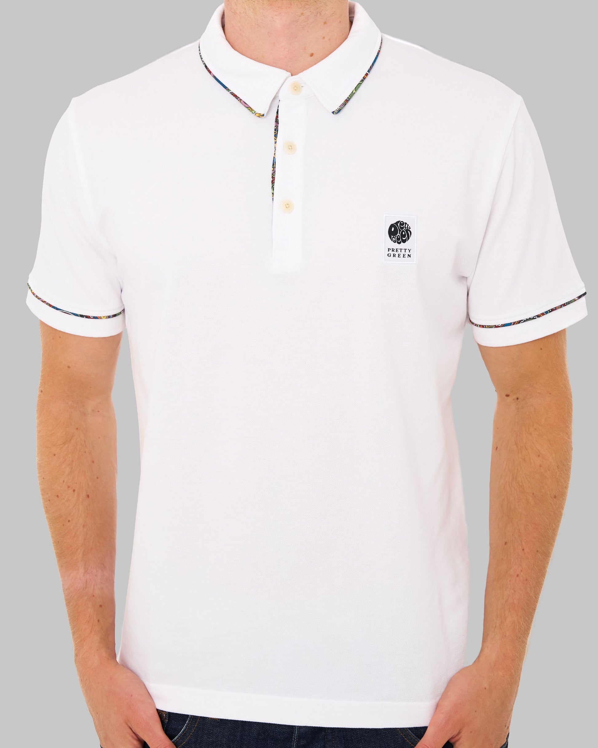 Pretty Green Albion Polo Shirt White