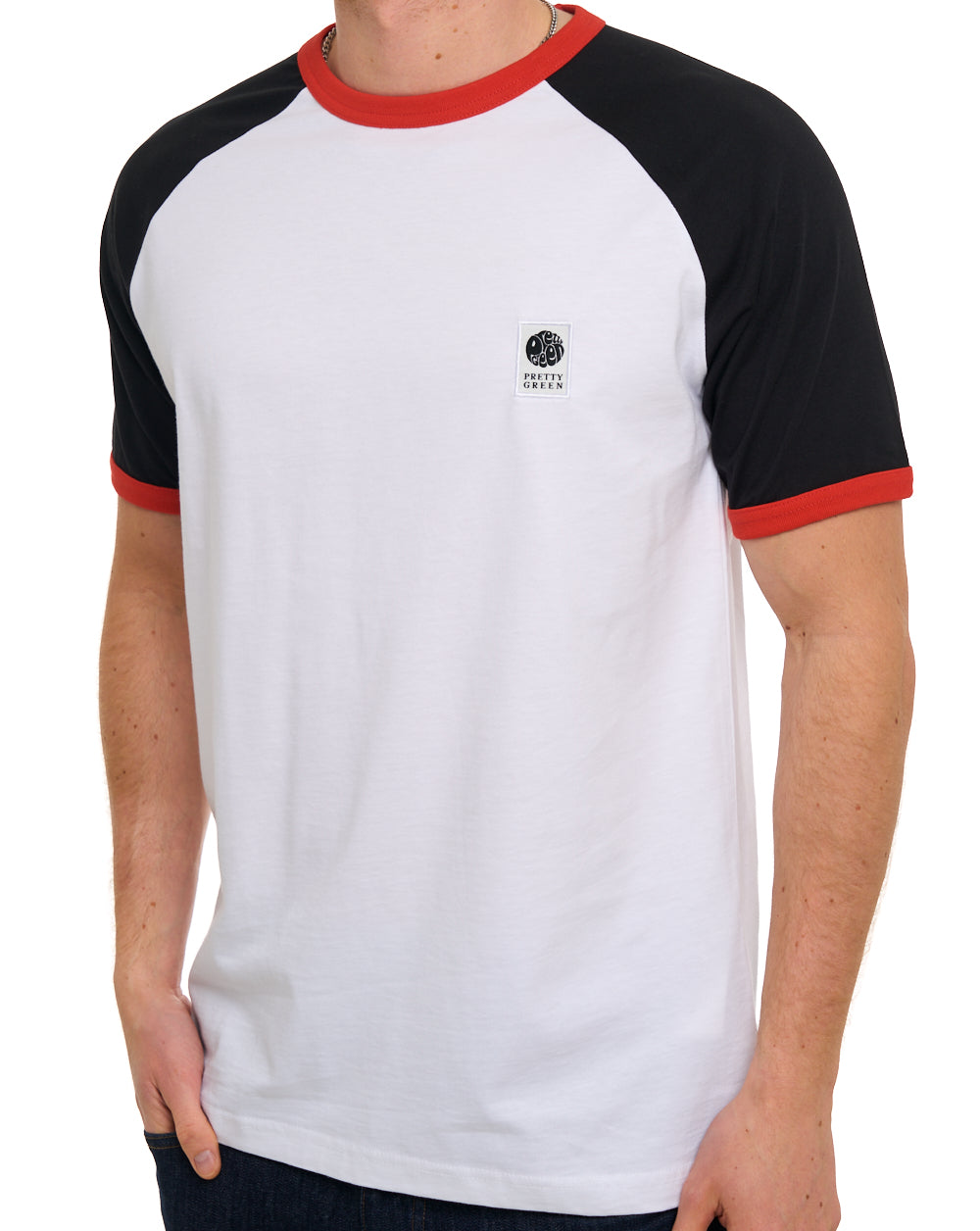 Hübsches grünes Cadence Colourblock T-Shirt Weiß