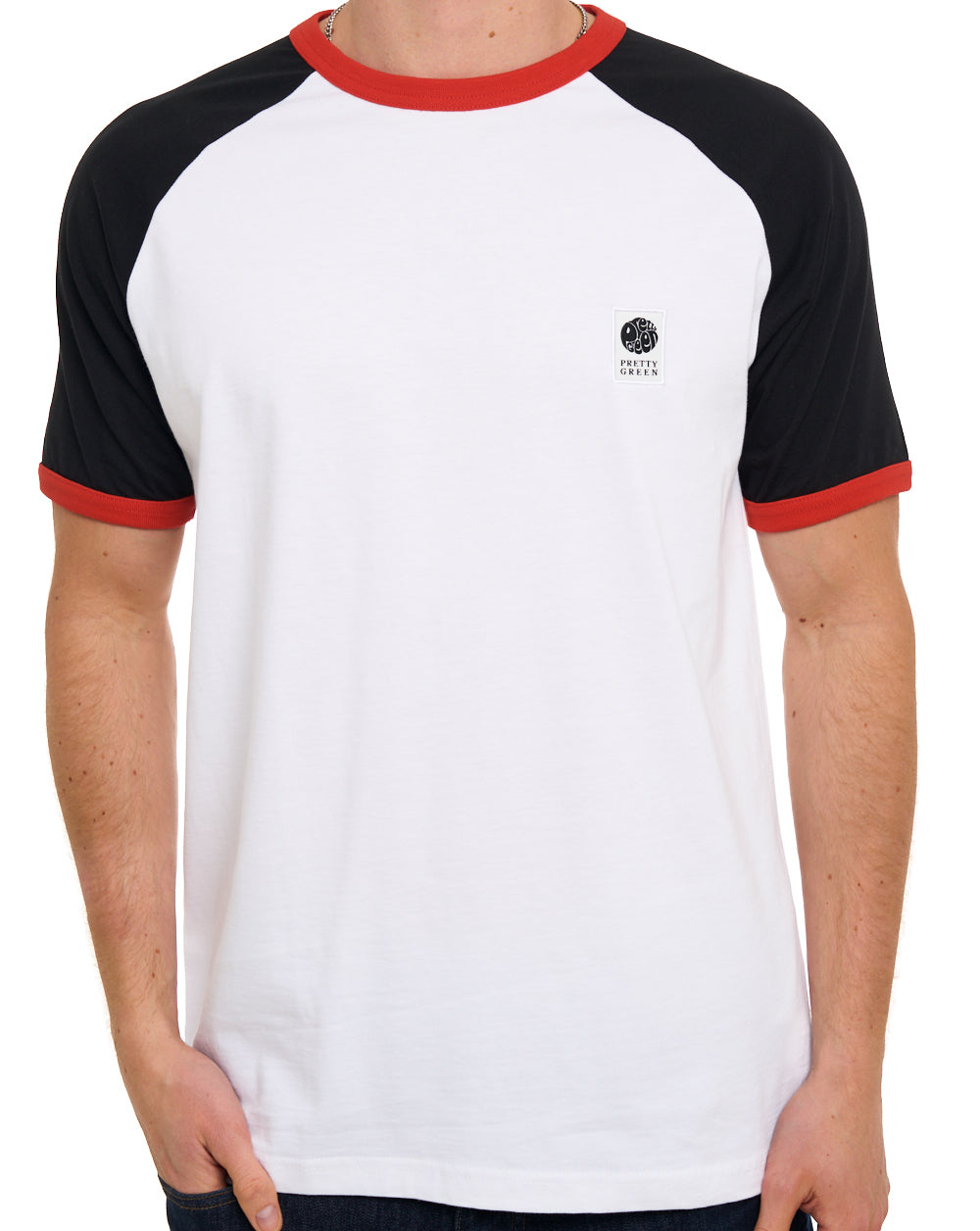 Pretty Green Cadence Colourblock T Shirt White