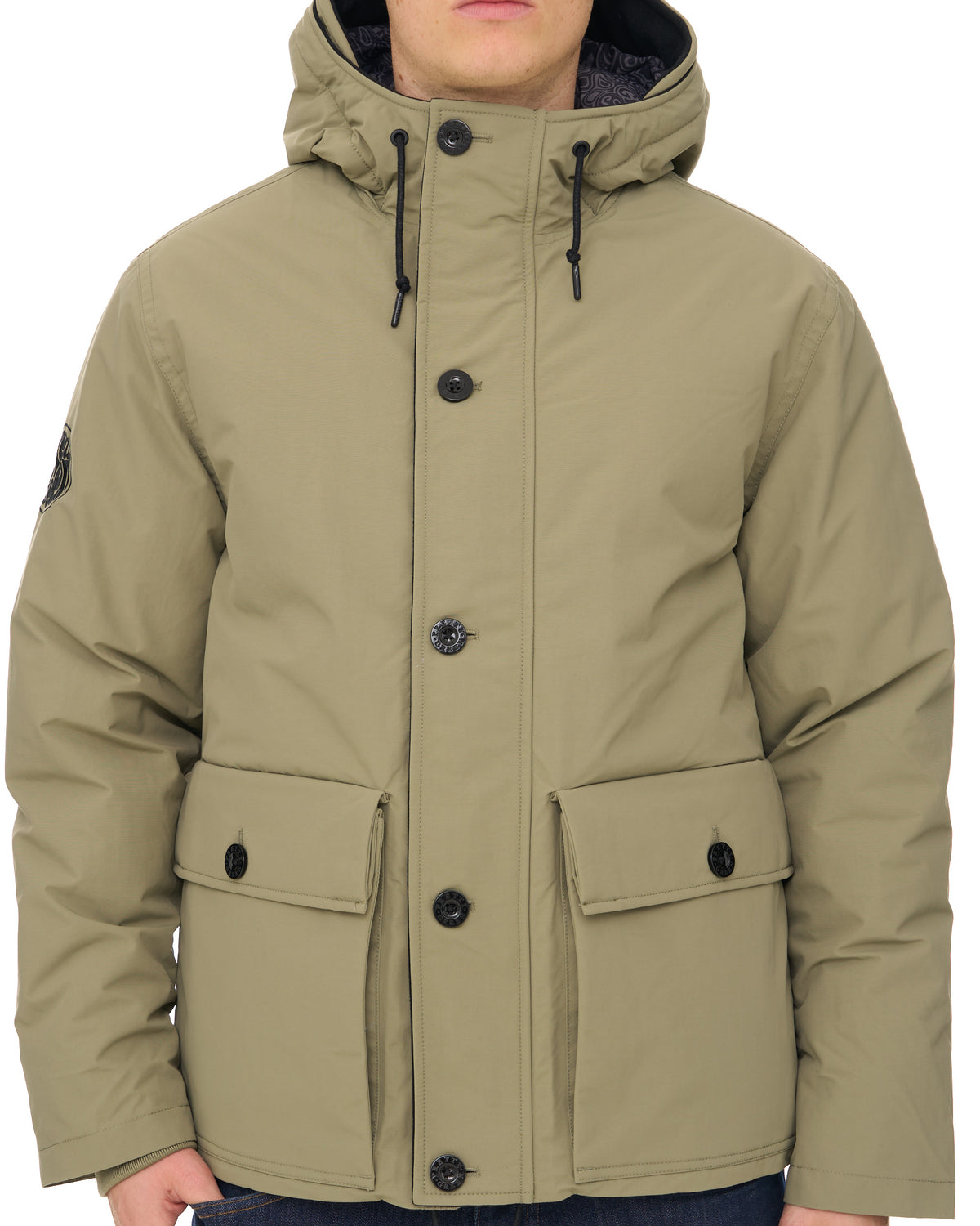 Pretty Green Coldwave Short Parka Khaki