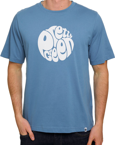 Pretty Green Gillespie Logo T Shirt Blue/White