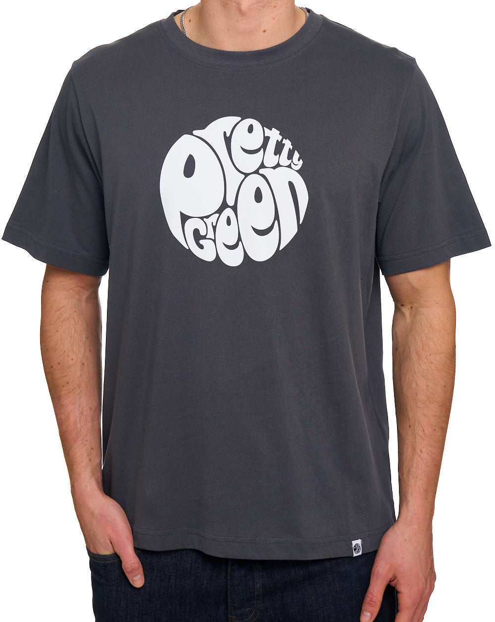 Pretty Green Gillespie Logo T Shirt Charcoal