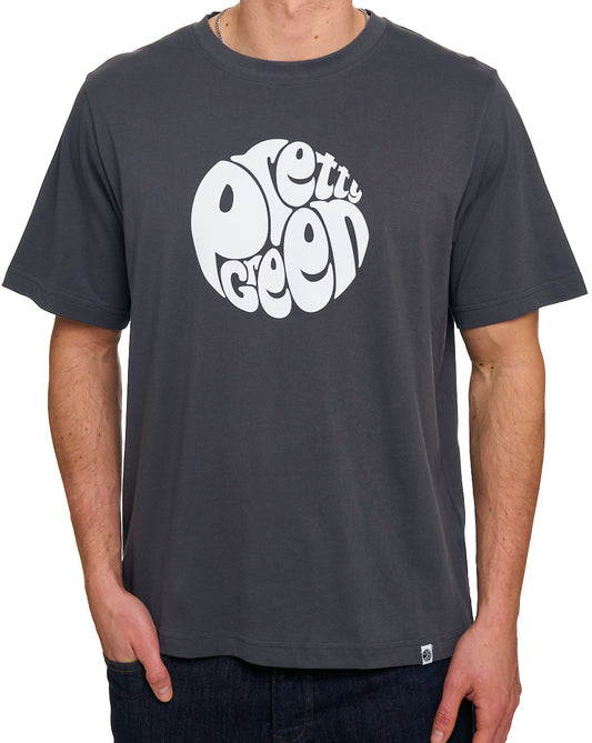 Pretty Green Hübsches grünes Gillespie-Logo-T-Shirt, Anthrazit