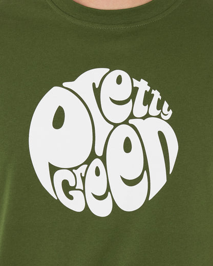 Pretty Green Gillespie Logo T Shirt Khaki Green