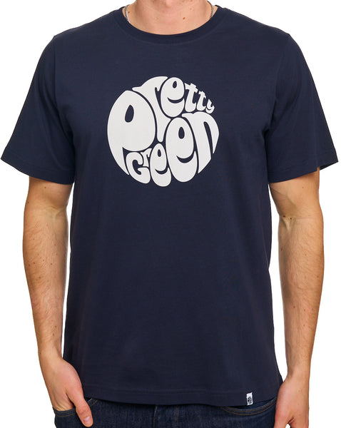 Pretty Green Gillespie Logo T Shirt Navy/White