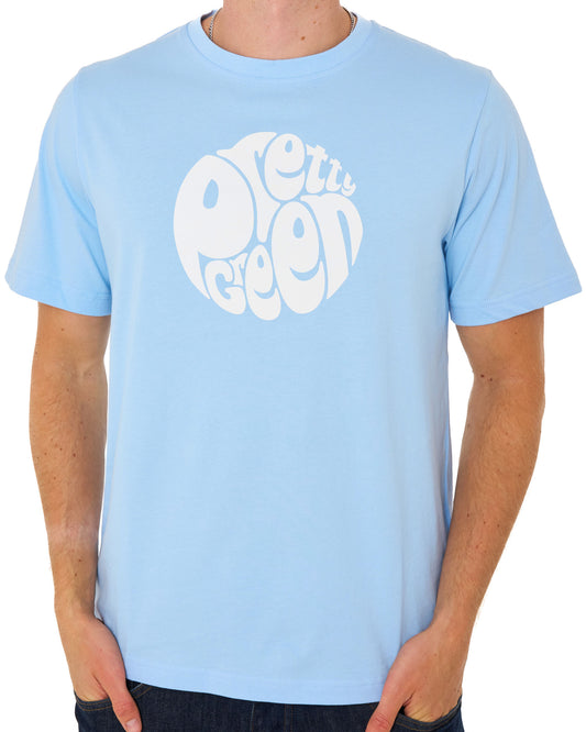 Pretty Green Pretty Green Gillespie Logo T Shirt Sky Blue