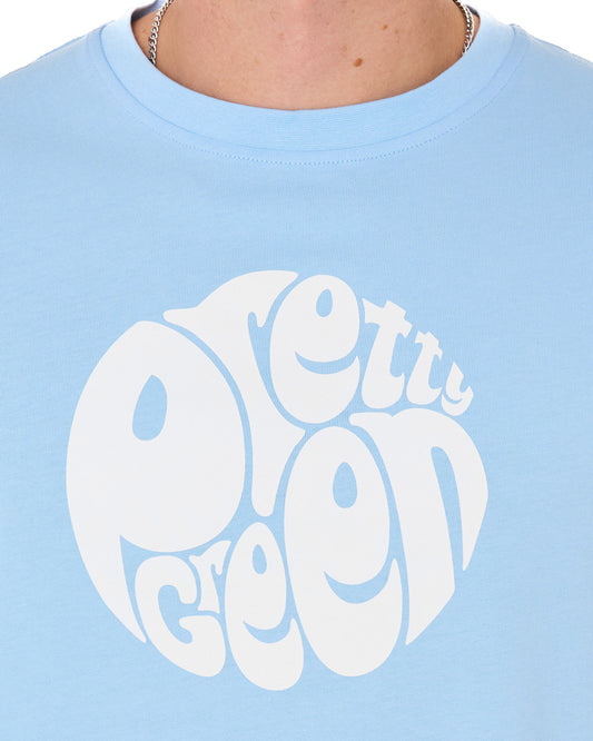 Pretty Green Pretty Green Gillespie Logo T Shirt Sky Blue