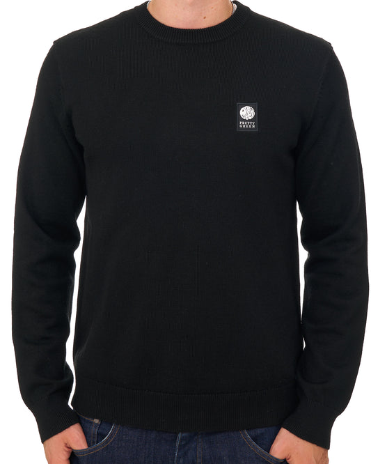 Pretty Green Pretty Green Merino Blend Crew Knit Black