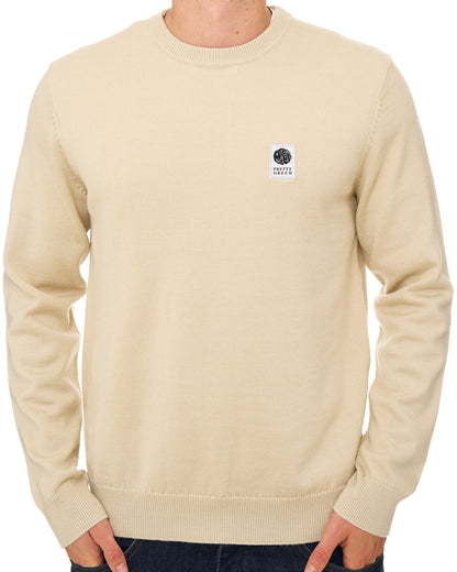 Pretty Green Merino Blend Crew Knit Stone