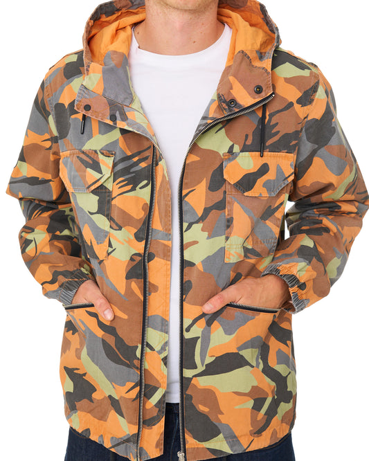 Pretty Green Pretty Green Rave Camo Hooded Jacket Multi