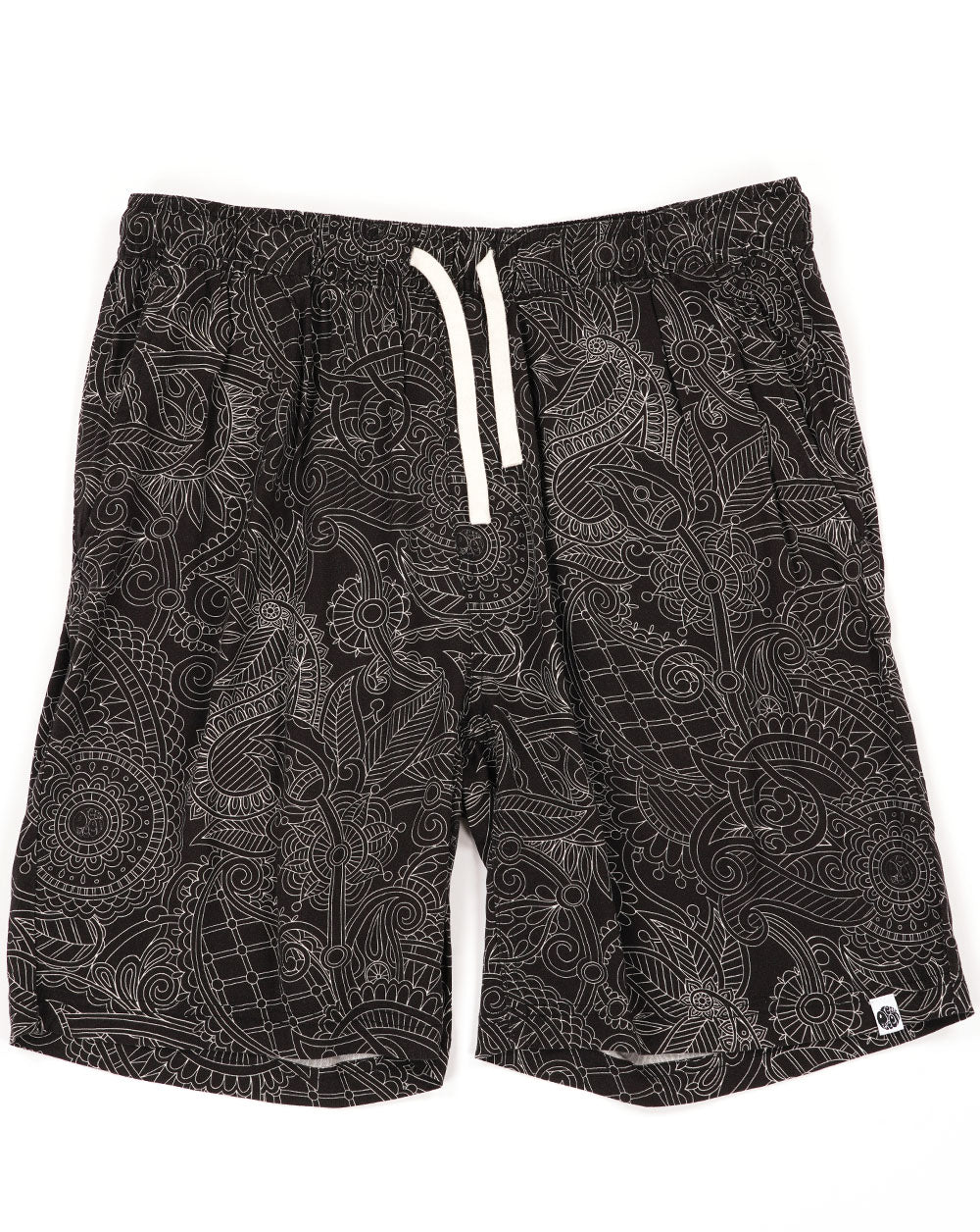 Pretty Green Resonance Linear Paisley Shorts Black