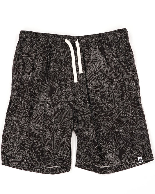 Pretty Green Pretty Green Resonance Linear Paisley Shorts Schwarz