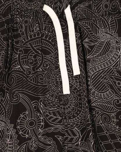 Pretty Green Resonance Linear Paisley Shorts Schwarz