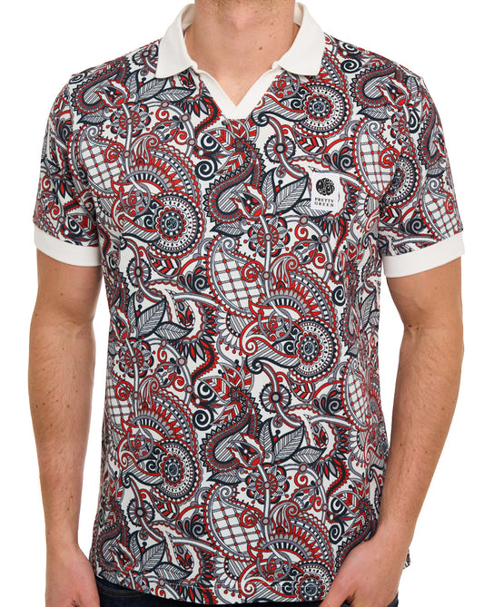 Pretty Green Pretty Green Resonance bedrucktes Polo-Shirt, mehrfarbig