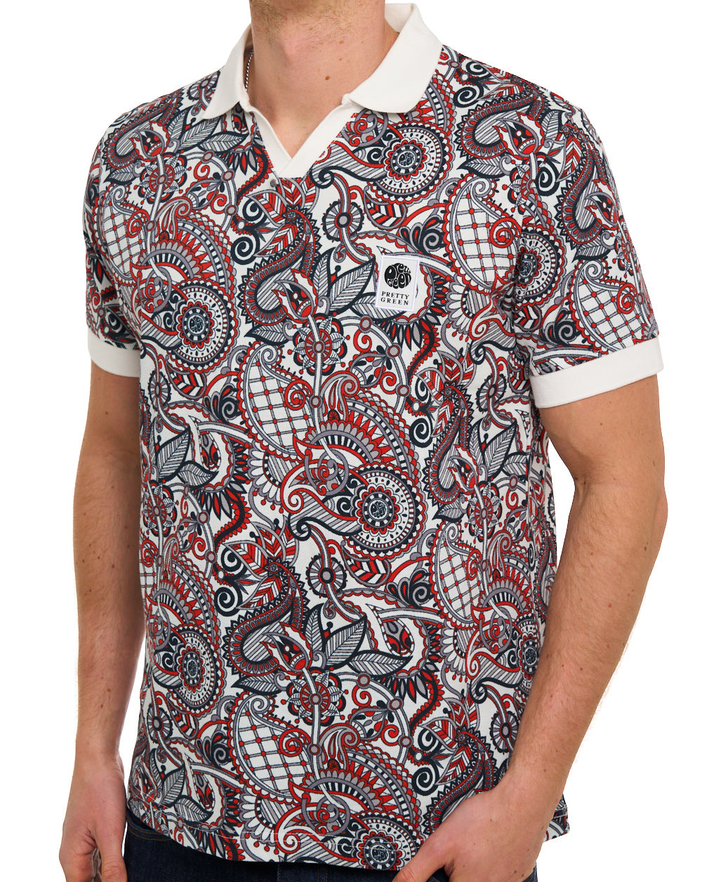 Pretty Green Resonance bedrucktes Polo-Shirt, mehrfarbig