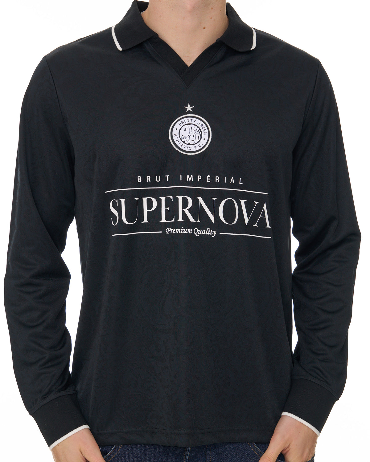 Pretty Green Supernova Football Top Black
