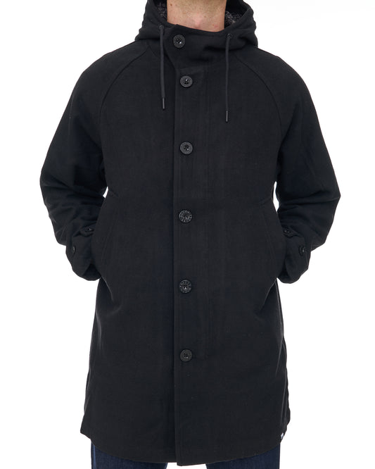 Pretty Green Pretty Green Wardour Wool Blend Parka Black