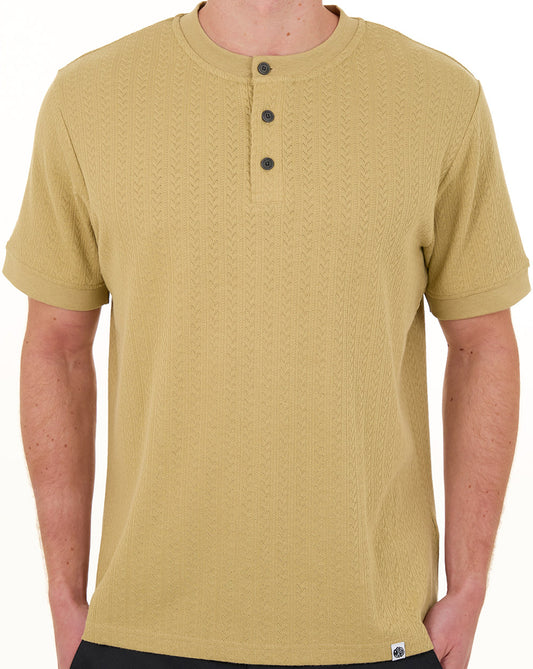 Pretty Green Hübsches grünes Zephlyn-Textur-Opa-T-Shirt, taupe