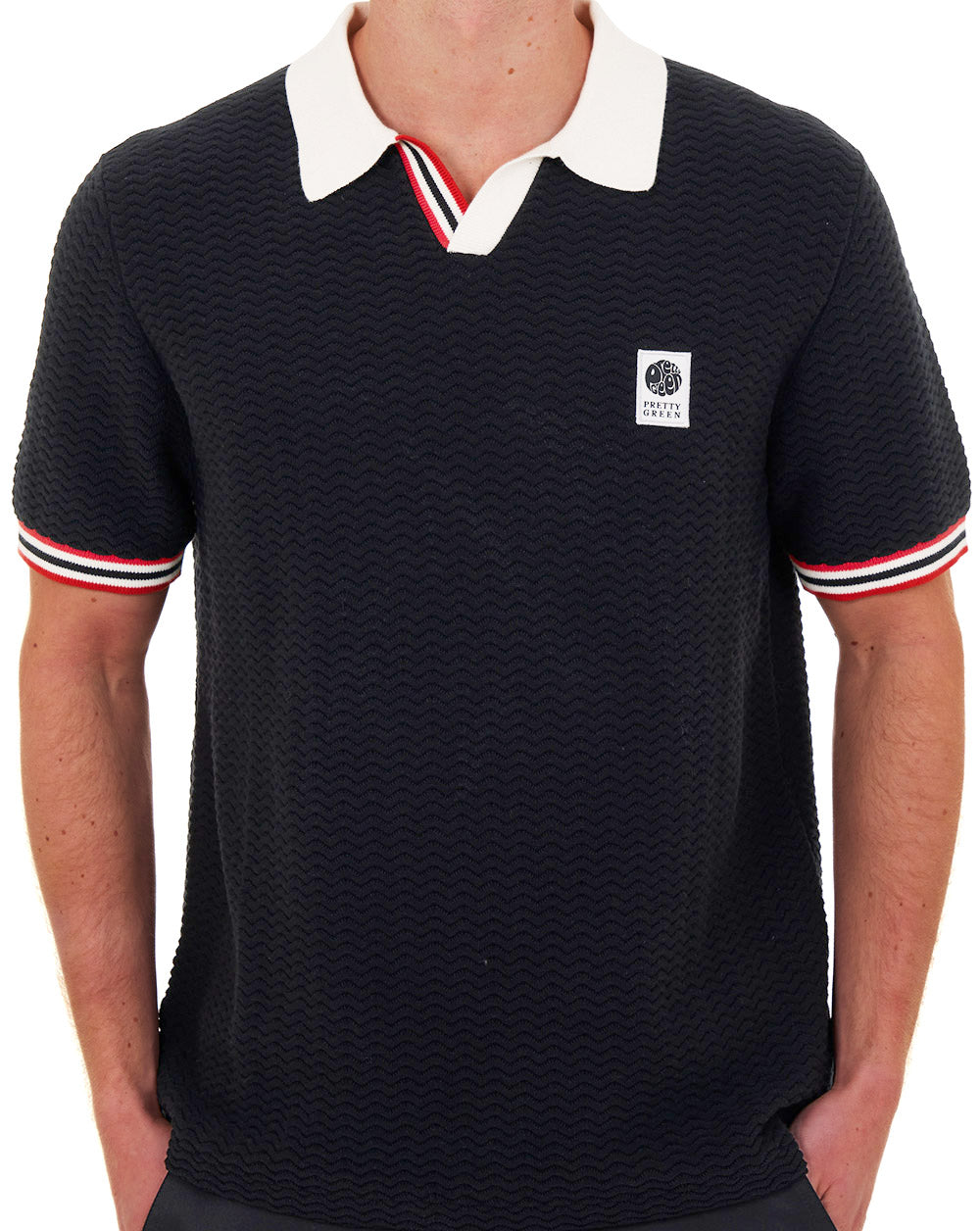 Pretty Green Stratosphere Strickpolo Schwarz
