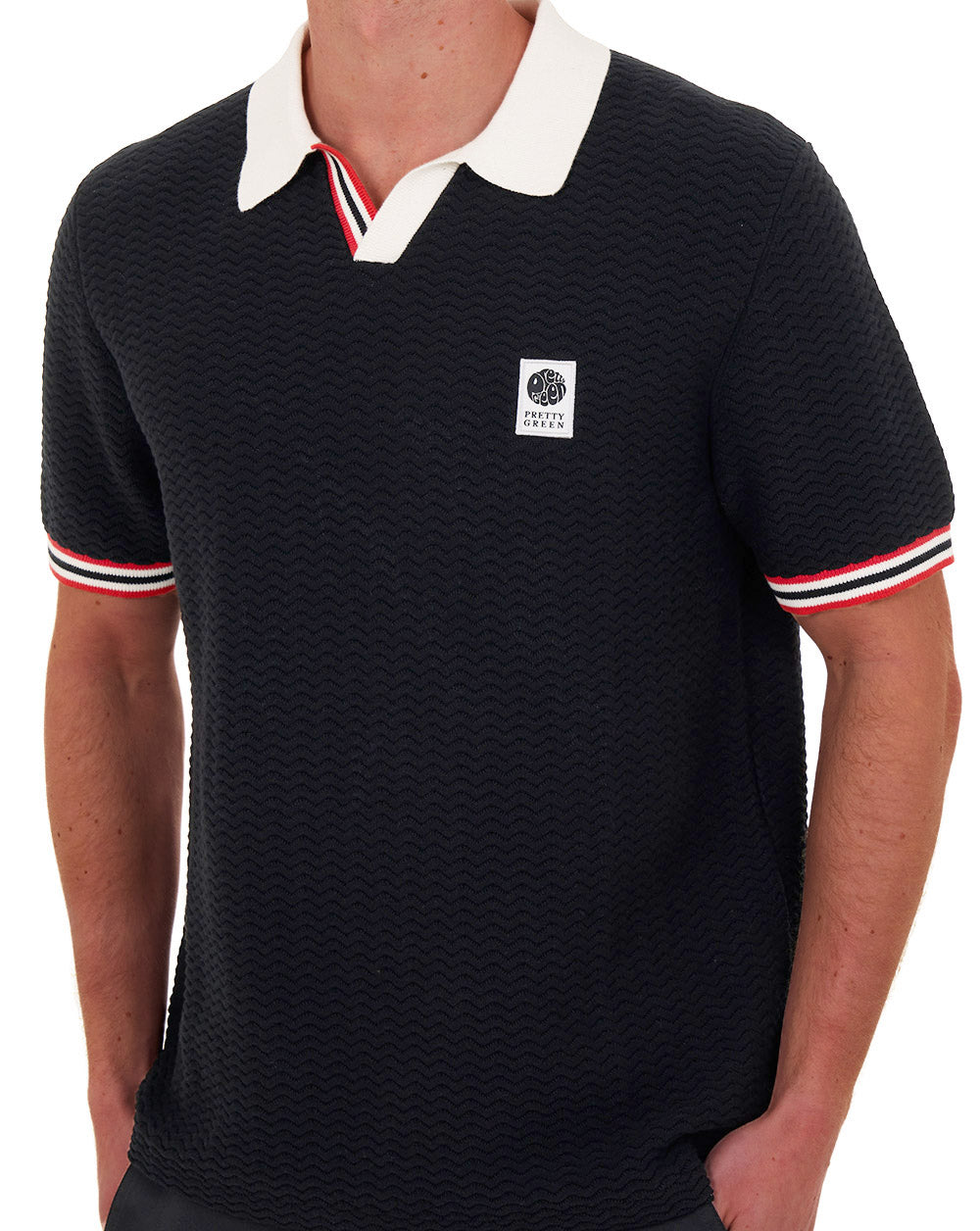 Pretty Green Stratosphere Strickpolo Schwarz
